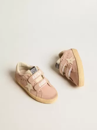 Old School Junior aus rosa Wildleder mit cremefarbenem Lederstern und Fersenlasche