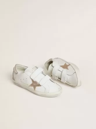 Old School LTD für Damen mit roségoldfarbenem Metallic-Lederstern und Fersenlasche