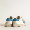 Old School Teen aus Leder mit hellblauem Stern und Fersenlasche