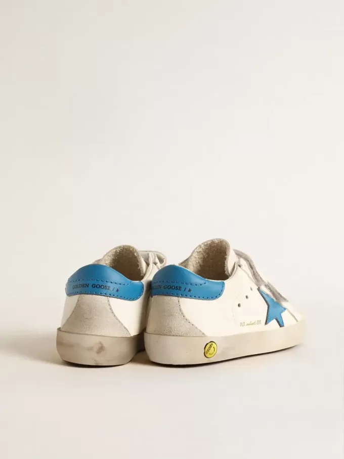 Old School Teen aus Leder mit hellblauem Stern und Fersenlasche