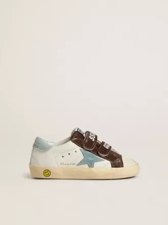 Old School Young aus Nappaleder mit hellblauem Wildlederstern und braunen Wildledereinsätzen