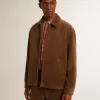 Olivgrüne Cordjacke für Herren