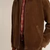 Olivgrüne Cordjacke für Herren