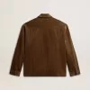 Olivgrüne Cordjacke für Herren