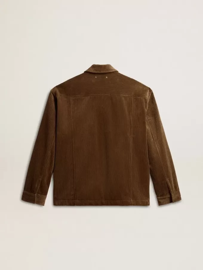 Olivgrüne Cordjacke für Herren
