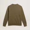 Olivgrünes Sweatshirt für Herren mit goldenem Schriftzug