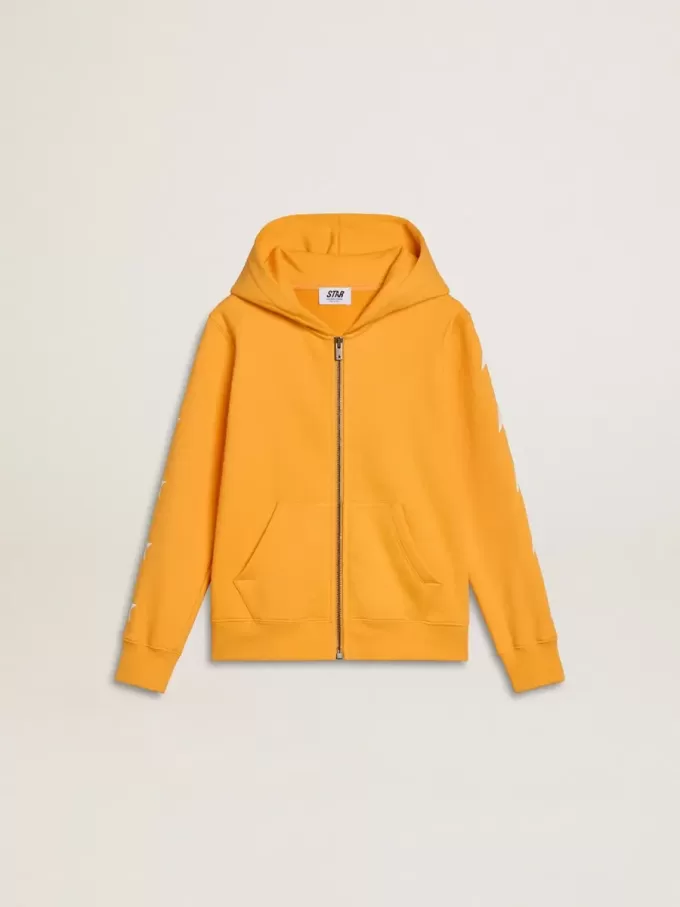 Orangefarbenes Sweatshirt für Jungen mit Reißverschluss