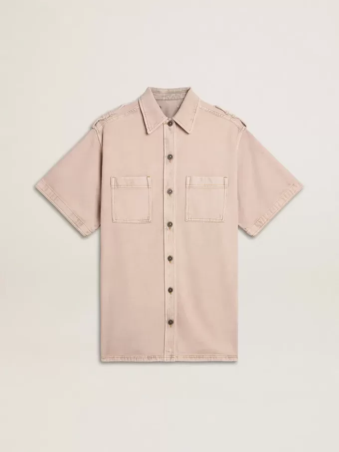 Oversized-Fit-Jeanshemd für Damen in Pink