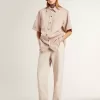 Oversized-Fit-Jeanshemd für Damen in Pink