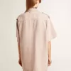 Oversized-Fit-Jeanshemd für Damen in Pink