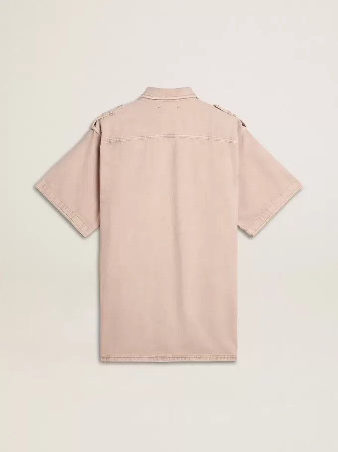Oversized-Fit-Jeanshemd für Damen in Pink