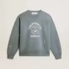 Oversized-Sweatshirt in Babyblau mit Used-Look