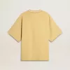 Oversized-T-Shirt für Herren aus gelber Baumwolle mit blauem Print