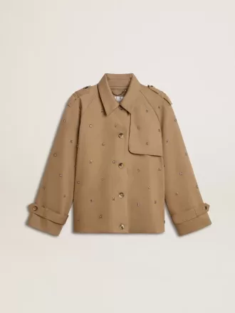 Oversized-Trenchcoat für Damen mit Kristallen