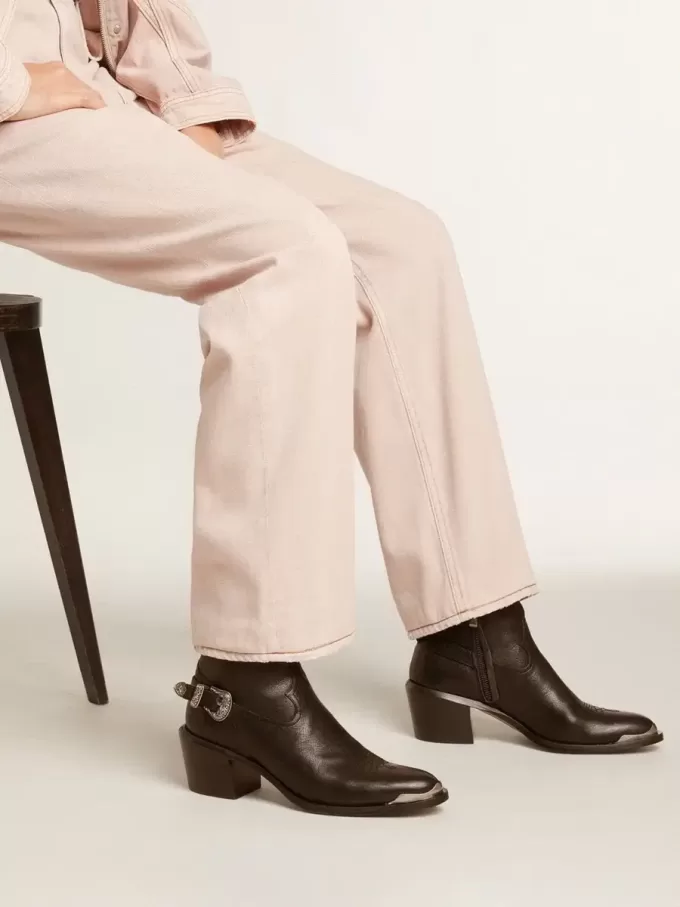 Patty Stiefeletten aus schwarzem Leder