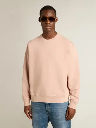 Puderrosa Sweatshirt mit umgekehrtem Logo auf der Rückseite – Jersey Capsule
