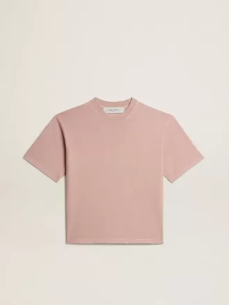 Puderrosa T-Shirt mit umgekehrtem Logo auf der Rückseite – Jersey Capsule