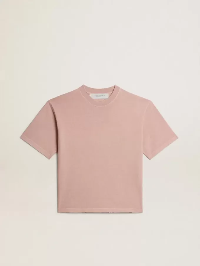 Puderrosa T-Shirt mit umgekehrtem Logo auf der Rückseite – Jersey Capsule