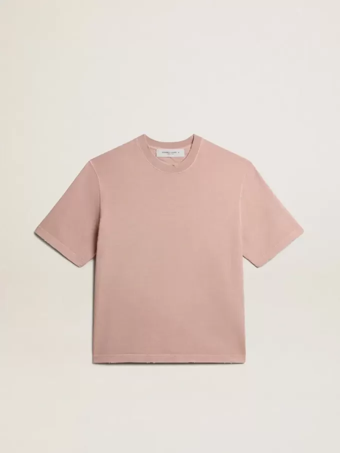 Puderrosa T-Shirt mit umgekehrtem Logo auf der Rückseite – Jersey Capsule