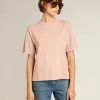 Puderrosa T-Shirt mit umgekehrtem Logo auf der Rückseite – Jersey Capsule