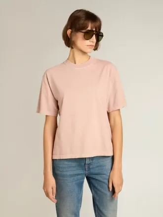 Puderrosa T-Shirt mit umgekehrtem Logo auf der Rückseite – Jersey Capsule
