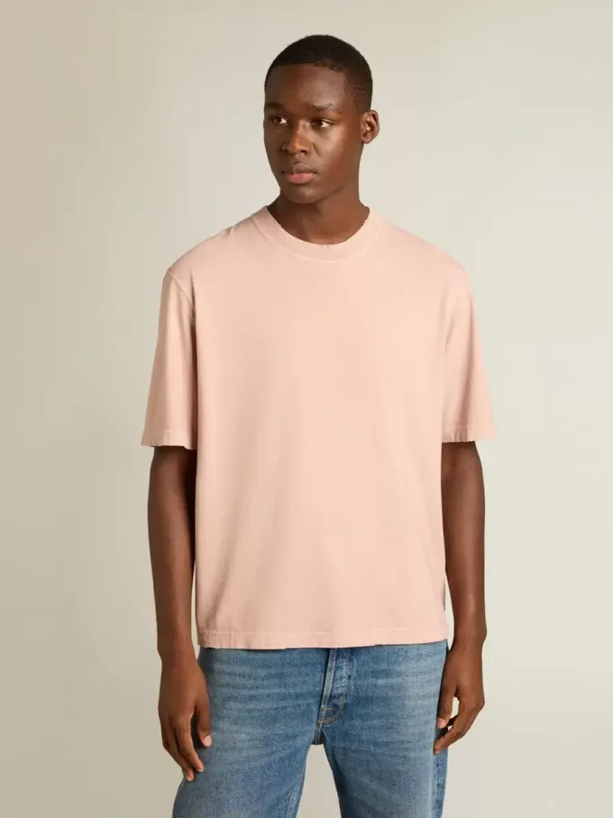 Puderrosa T-Shirt mit umgekehrtem Logo auf der Rückseite – Jersey Capsule