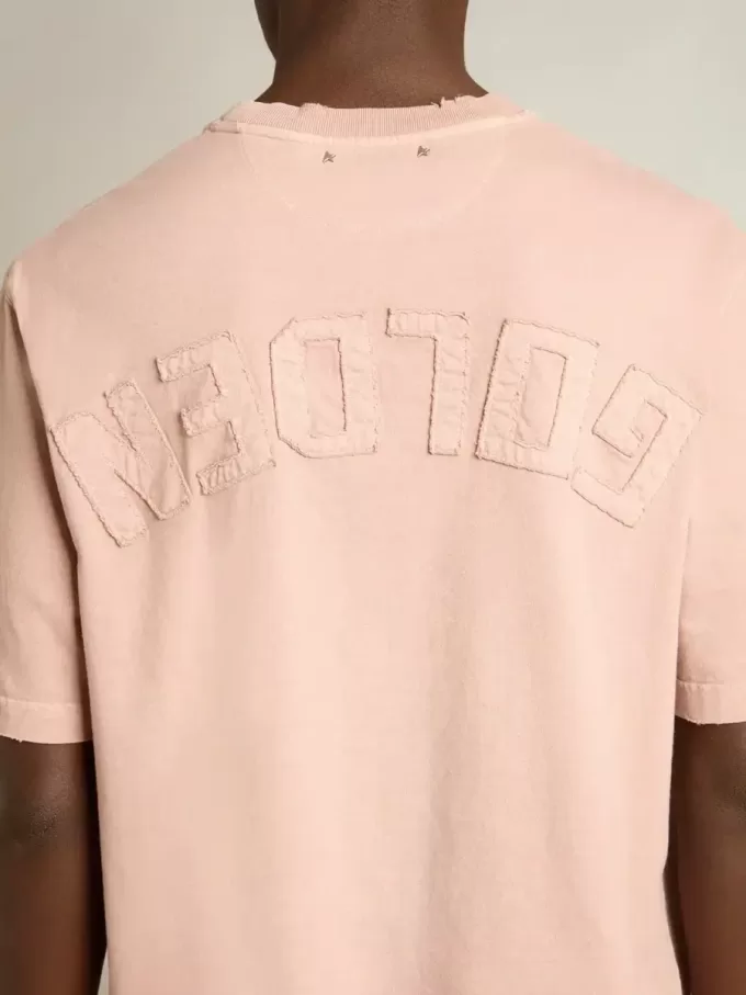 Puderrosa T-Shirt mit umgekehrtem Logo auf der Rückseite – Jersey Capsule