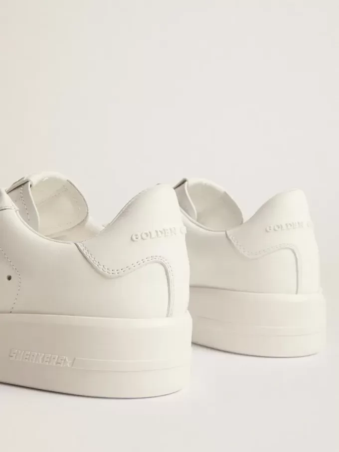 Purestar für Damen aus weißem Leder mit silbernem Swarovski-Kristallstern