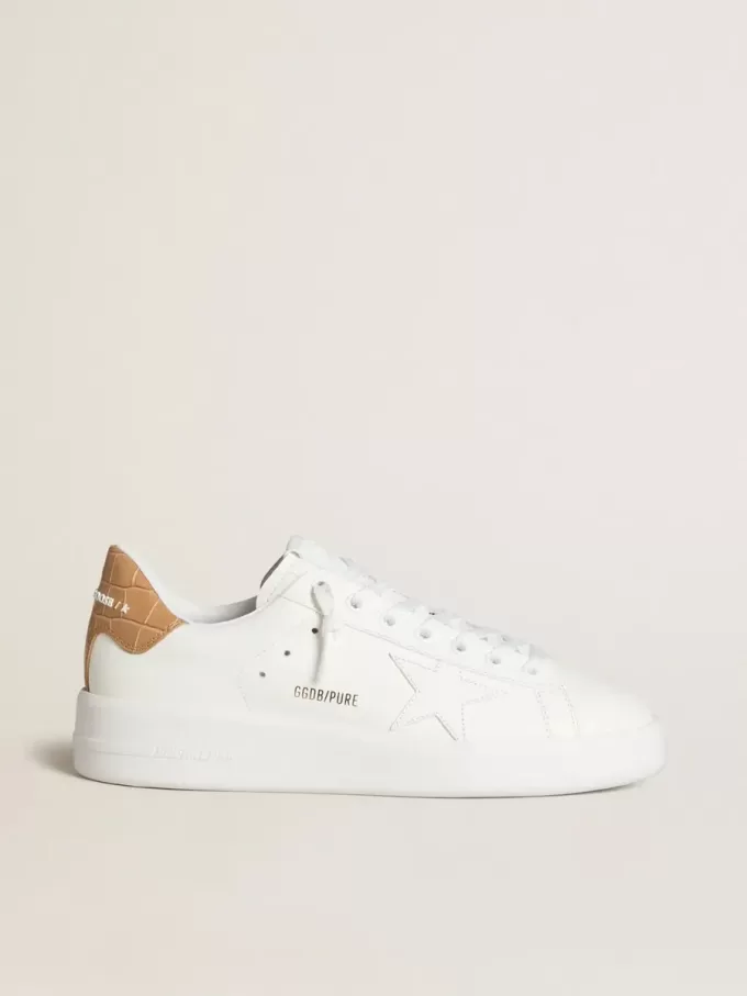Purestar für Damen mit Lederstern und Fersenlasche aus Leder mit Krokodilprägung