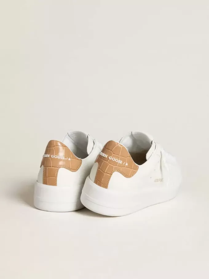 Purestar für Damen mit Lederstern und Fersenlasche aus Leder mit Krokodilprägung