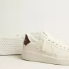 Purestar mit weißem Stern und burgunderrotem Absatz mit Eidechsenprint