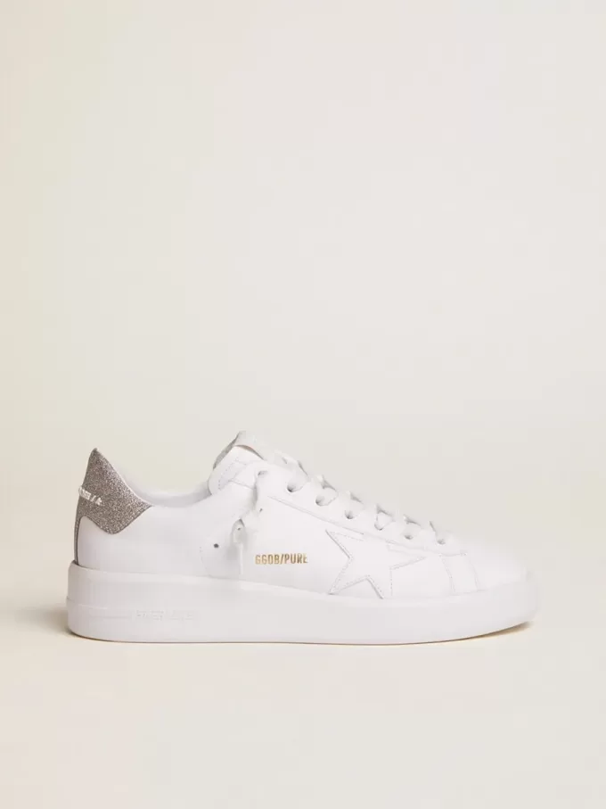 Purestar Sneakers für Damen mit glitzernder silberner Fersenlasche