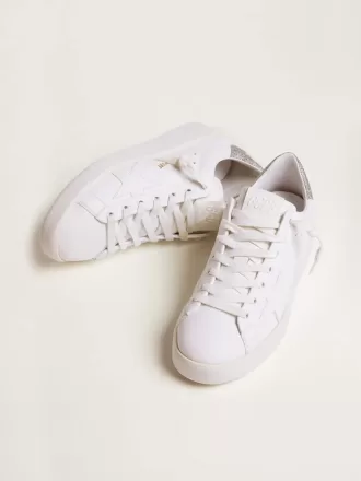 Purestar Sneakers für Damen mit glitzernder silberner Fersenlasche