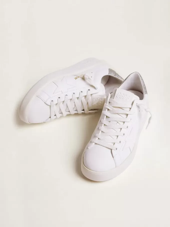Purestar Sneakers für Damen mit glitzernder silberner Fersenlasche