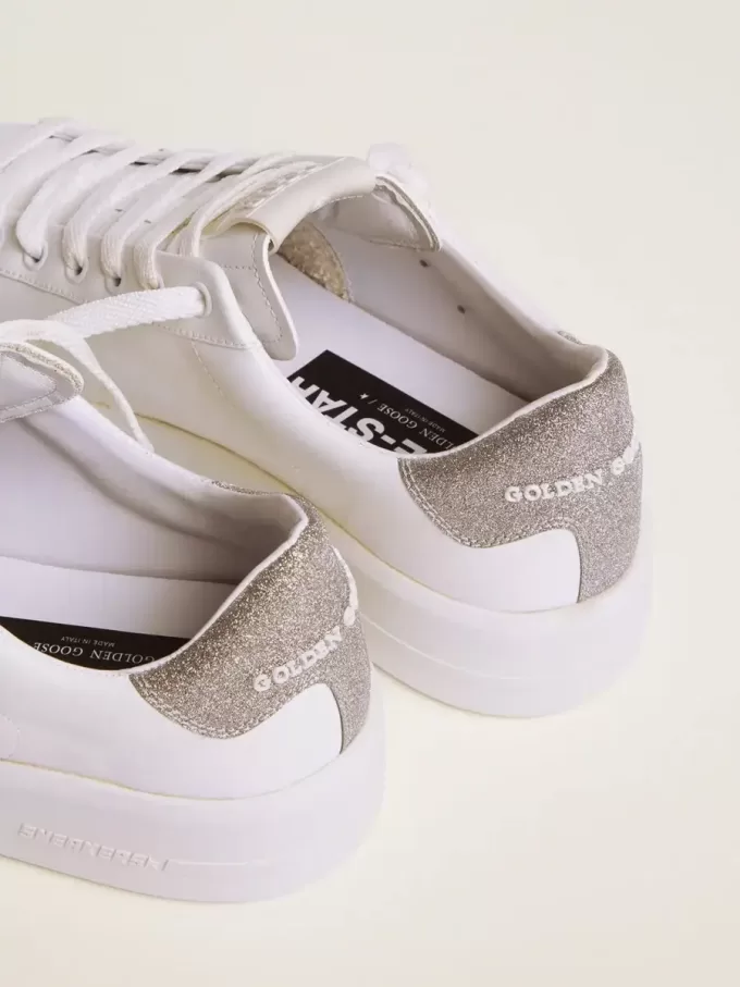 Purestar Sneakers für Damen mit glitzernder silberner Fersenlasche