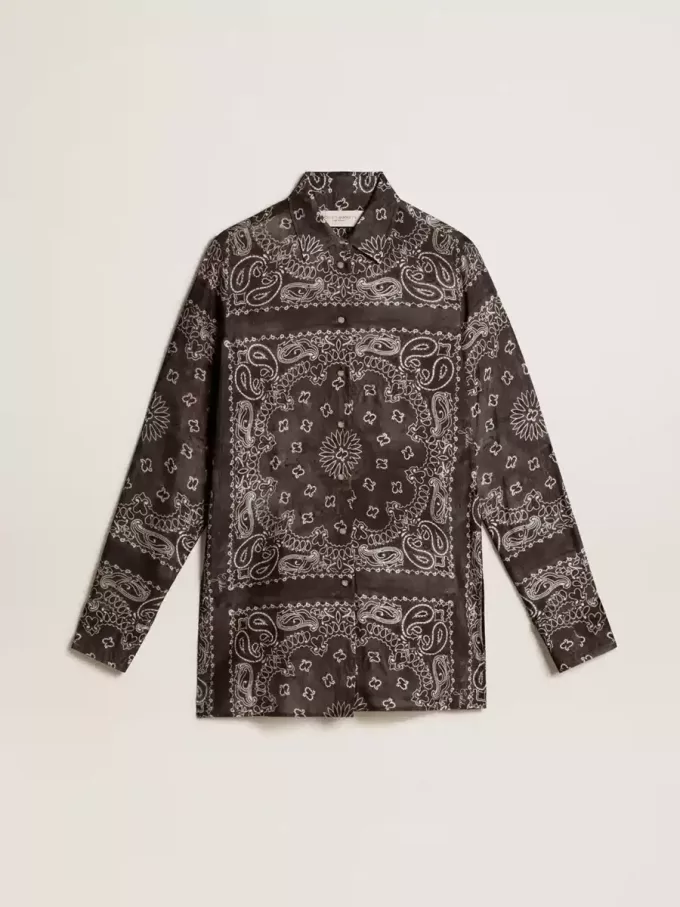 Pyjamahemd in Anthrazitgrau mit Paisley-Print Pyjamahemd in Anthrazitgrau mit Paisley-Print