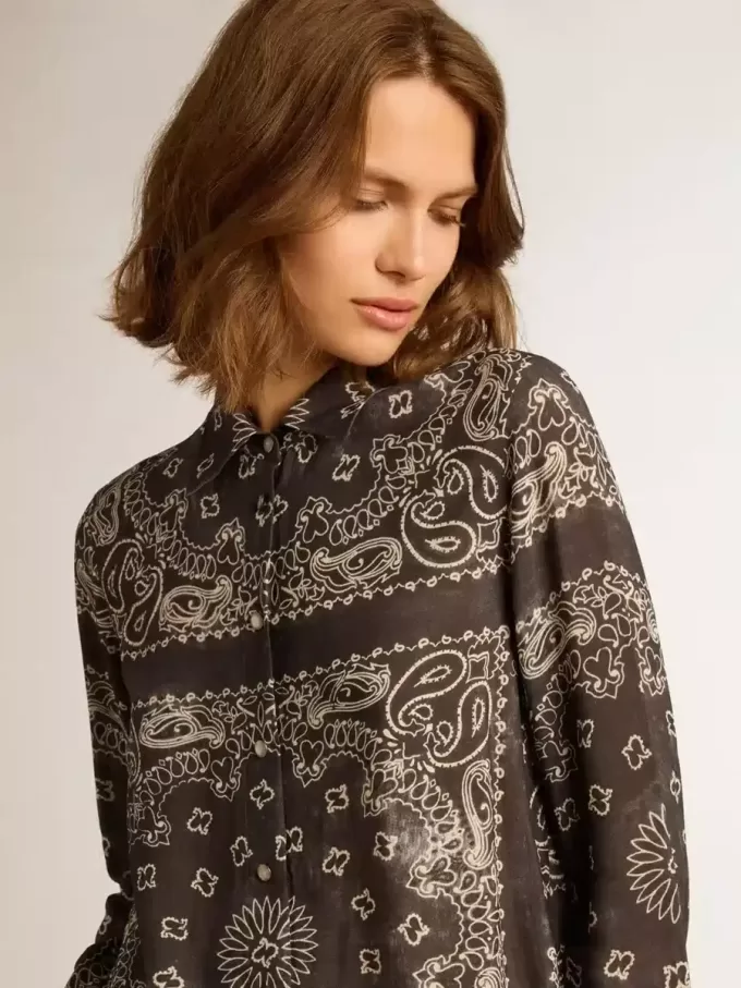 Pyjamahemd in Anthrazitgrau mit Paisley-Print Pyjamahemd in Anthrazitgrau mit Paisley-Print