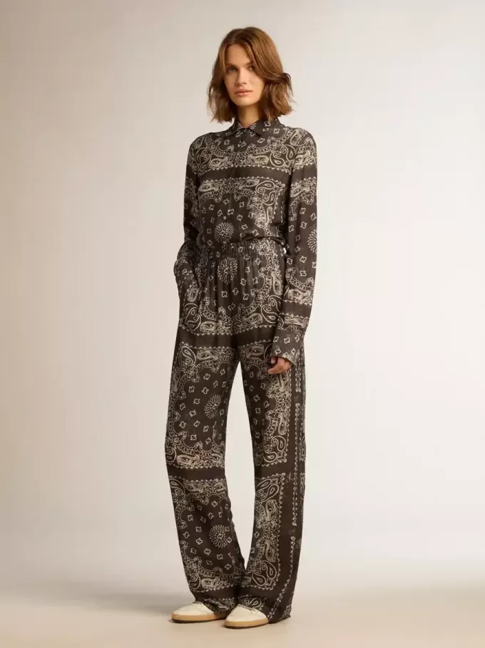 Pyjamahemd in Anthrazitgrau mit Paisley-Print Pyjamahemd in Anthrazitgrau mit Paisley-Print