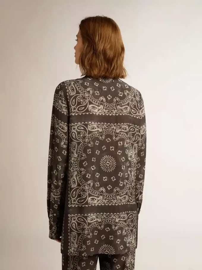 Pyjamahemd in Anthrazitgrau mit Paisley-Print Pyjamahemd in Anthrazitgrau mit Paisley-Print