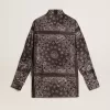 Pyjamahemd in Anthrazitgrau mit Paisley-Print Pyjamahemd in Anthrazitgrau mit Paisley-Print