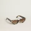 Quadratische Jackie-Sonnenbrille mit Schildpattmuster Quadratische Jackie-Sonnenbrille mit Schildpattmuster