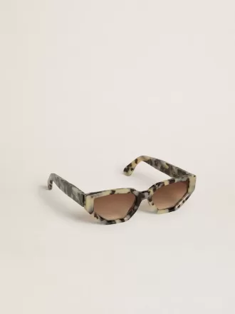 Quadratische Jackie-Sonnenbrille mit Schildpattmuster