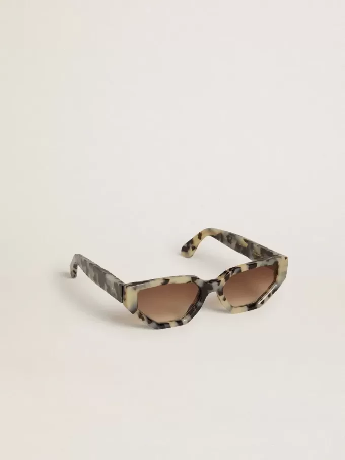 Quadratische Jackie-Sonnenbrille mit Schildpattmuster Quadratische Jackie-Sonnenbrille mit Schildpattmuster
