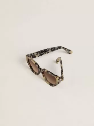 Quadratische Jackie-Sonnenbrille mit Schildpattmuster