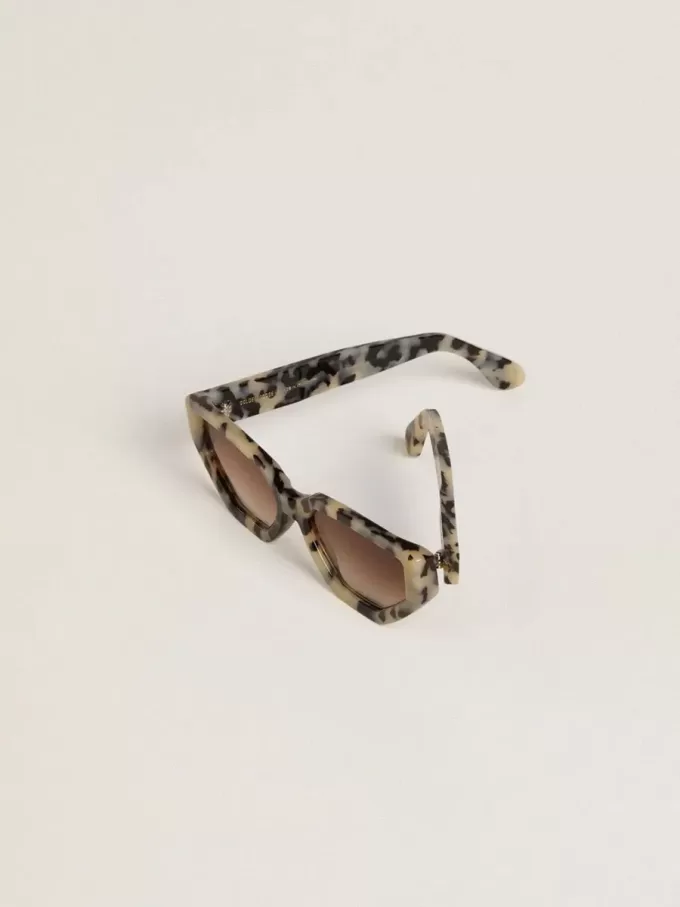 Quadratische Jackie-Sonnenbrille mit Schildpattmuster Quadratische Jackie-Sonnenbrille mit Schildpattmuster
