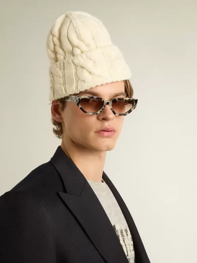 Quadratische Jackie-Sonnenbrille mit Schildpattmuster Quadratische Jackie-Sonnenbrille mit Schildpattmuster