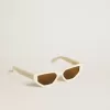 Rechteckige Sonnenbrille mit beigem Rahmen Rechteckige Sonnenbrille mit beigem Rahmen