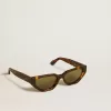 Rechteckige Sonnenbrille mit havannabraunem Rahmen Rechteckige Sonnenbrille mit havannabraunem Rahmen