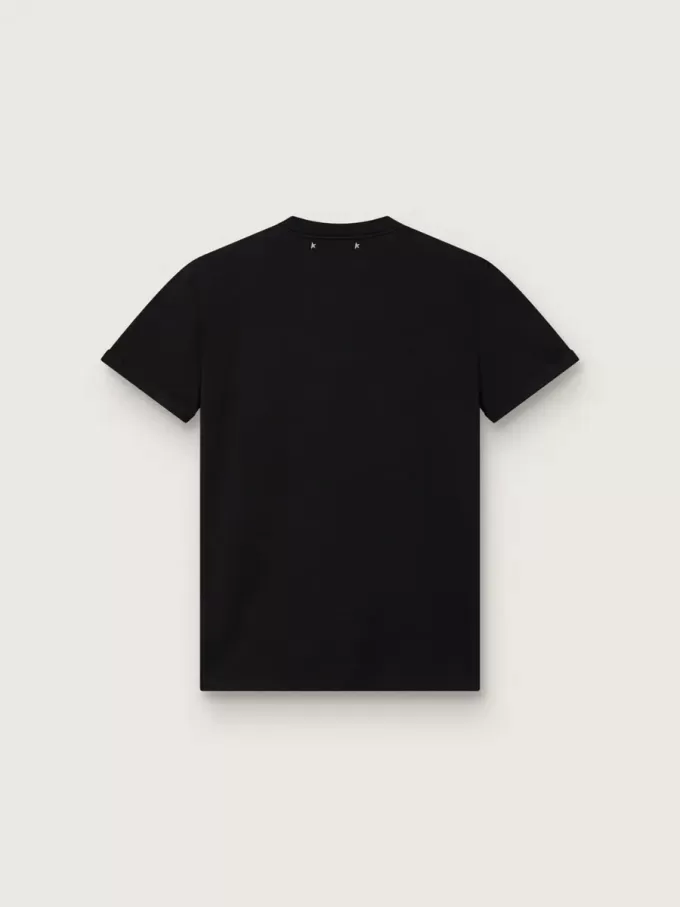 Regular-Fit-T-Shirt für Damen in Schwarz mit Used-Look