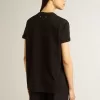 Regular-Fit-T-Shirt für Damen in Schwarz mit Used-Look